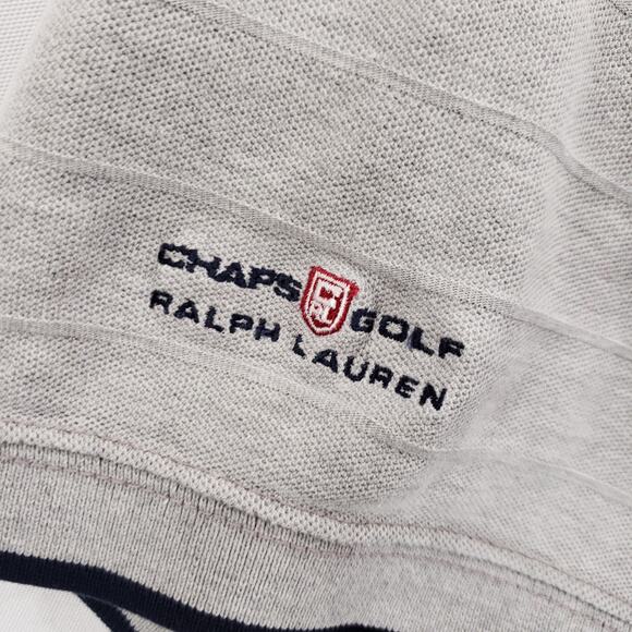 Vintage Chaps Ralph Lauren Golf Polo Shirt Mens Extra Large Gray 1/4 Button Logo - Picture 4 of 5